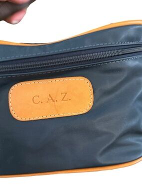 Jon Hart Design Black and Tan Leather-Trim Belt Bag